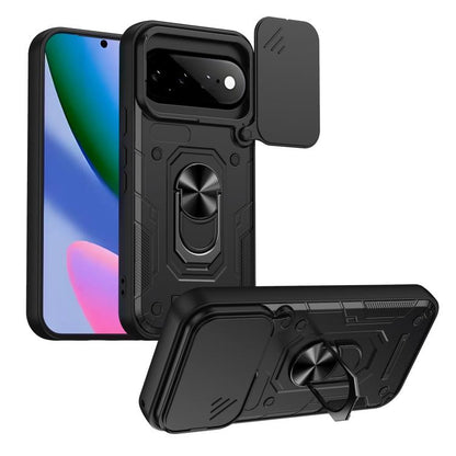 Nanshan Armor Sliding Camshield Ring Holder Phone Case, For Google Pixel 11 Pro XL, For Google Pixel 11 / 11 Pro, For Google Pixel 10 Pro XL, For Google Pixel 10 / 10 Pro