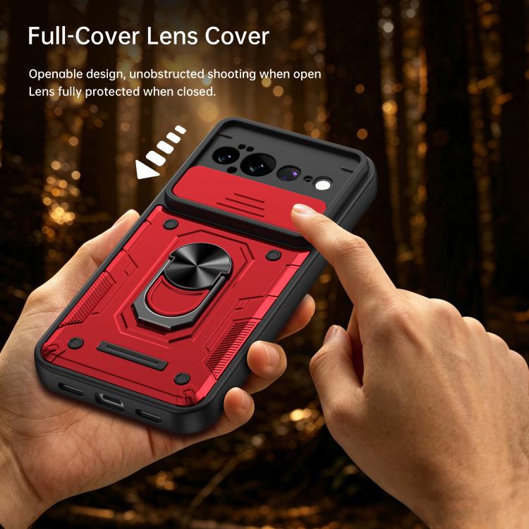 Nanshan Armor Sliding Camshield Ring Holder Phone Case, For Google Pixel 11 Pro XL, For Google Pixel 11 / 11 Pro, For Google Pixel 10 Pro XL, For Google Pixel 10 / 10 Pro