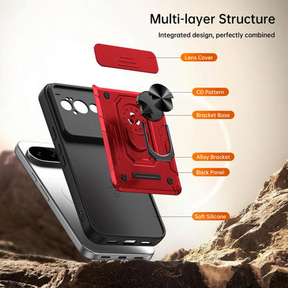 Nanshan Armor Sliding Camshield Ring Holder Phone Case, For Google Pixel 11 Pro XL, For Google Pixel 11 / 11 Pro, For Google Pixel 10 Pro XL, For Google Pixel 10 / 10 Pro