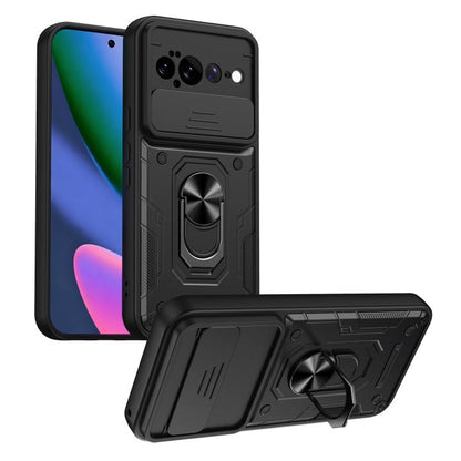 Nanshan Armor Sliding Camshield Ring Holder Phone Case, For Google Pixel 11 Pro XL, For Google Pixel 11 / 11 Pro, For Google Pixel 10 Pro XL, For Google Pixel 10 / 10 Pro