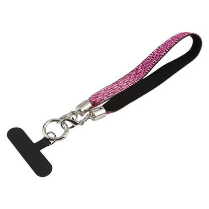 Sparkling Rhinestone Phone Charm Strap with Tether Pad