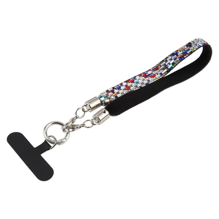 Sparkling Rhinestone Phone Charm Strap with Tether Pad