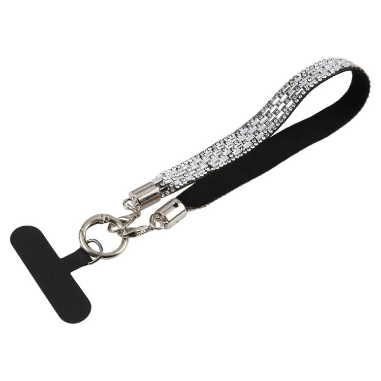 Sparkling Rhinestone Phone Charm Strap with Tether Pad