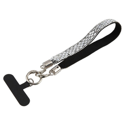 Sparkling Rhinestone Phone Charm Strap with Tether Pad
