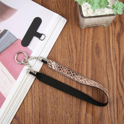 Sparkling Rhinestone Phone Charm Strap with Tether Pad