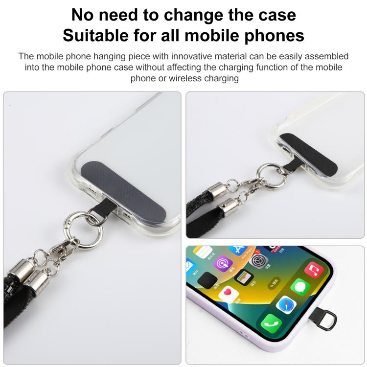 Sparkling Rhinestone Phone Charm Strap with Tether Pad