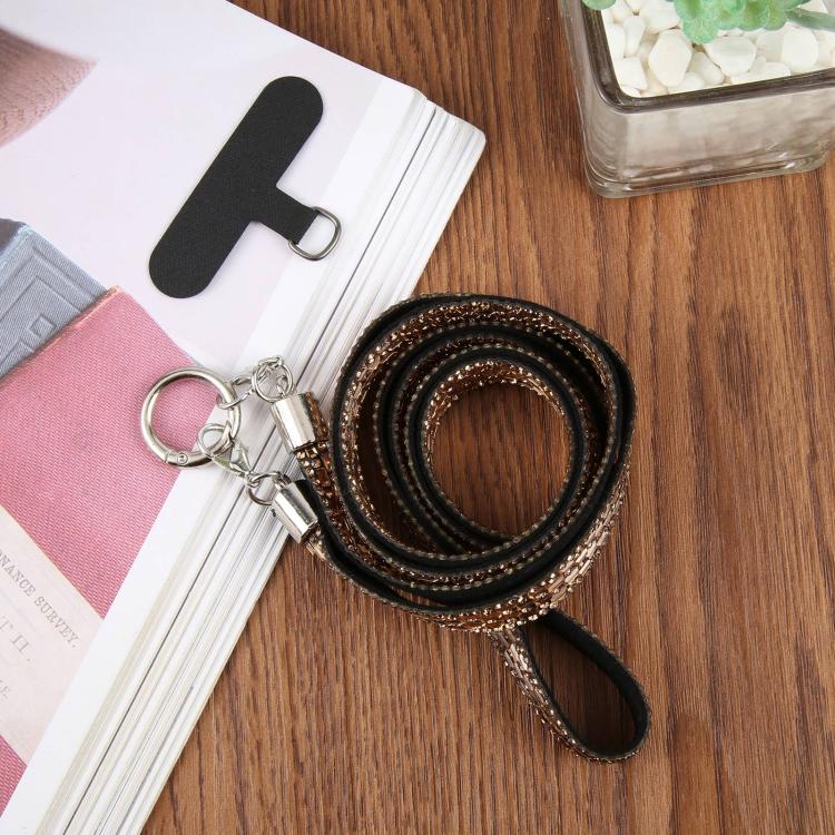 Sparkling Rhinestone Phone Lanyard with Pad