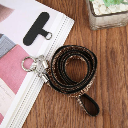 Sparkling Rhinestone Phone Lanyard with Pad