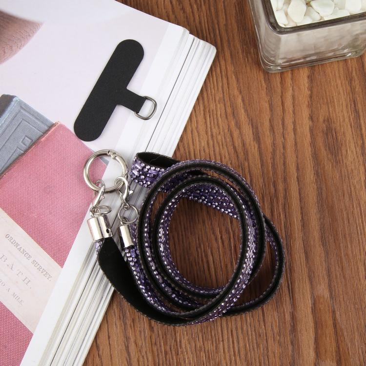 Sparkling Rhinestone Phone Lanyard with Pad