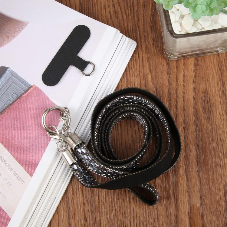 Sparkling Rhinestone Phone Lanyard with Pad