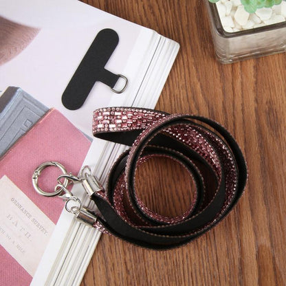Sparkling Rhinestone Phone Lanyard with Pad