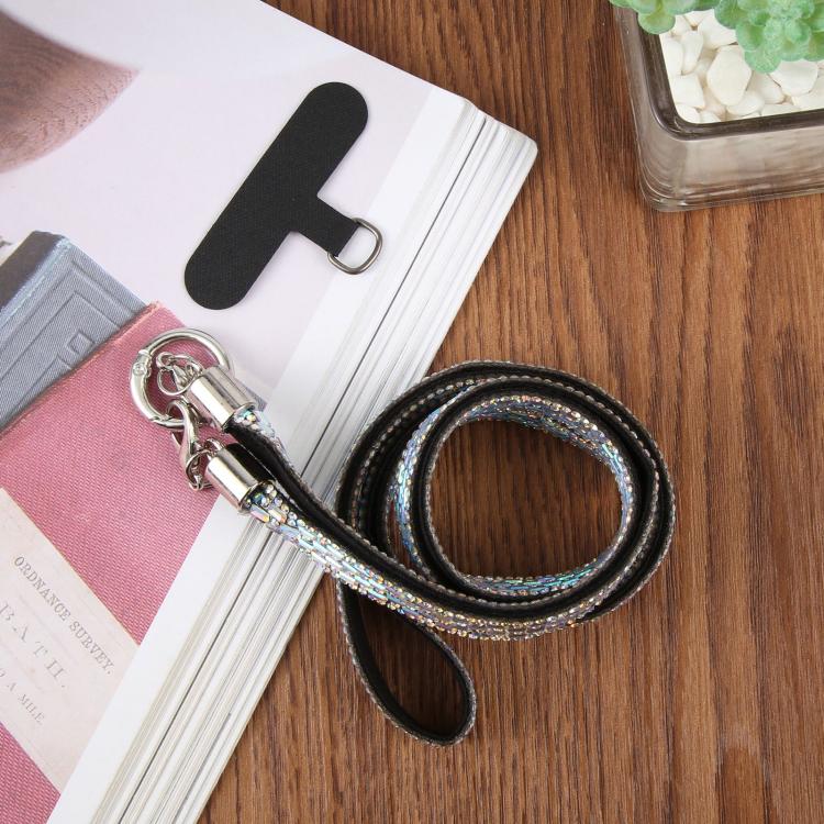 Sparkling Rhinestone Phone Lanyard with Pad