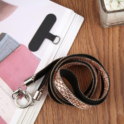 Sparkling Rhinestone Phone Lanyard with Pad