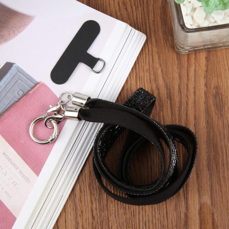 Sparkling Rhinestone Phone Lanyard with Pad