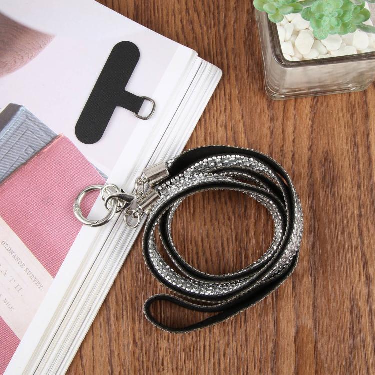 Sparkling Rhinestone Phone Lanyard with Pad