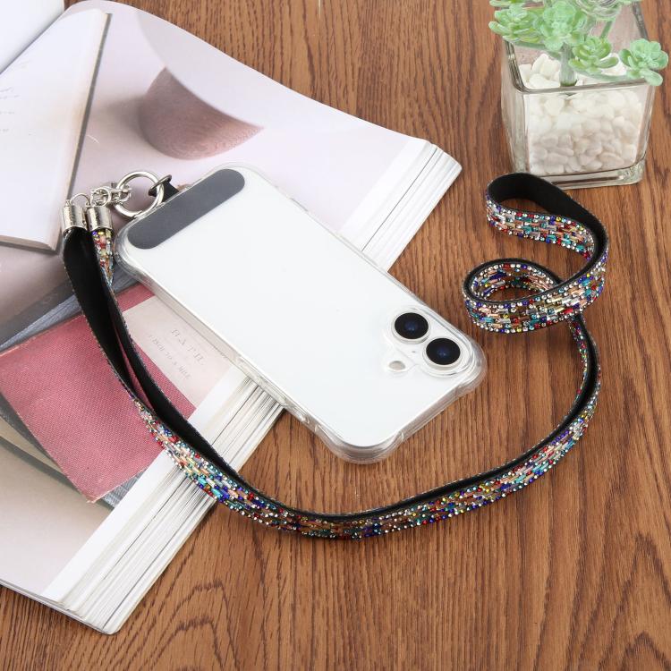 Sparkling Rhinestone Phone Lanyard with Pad