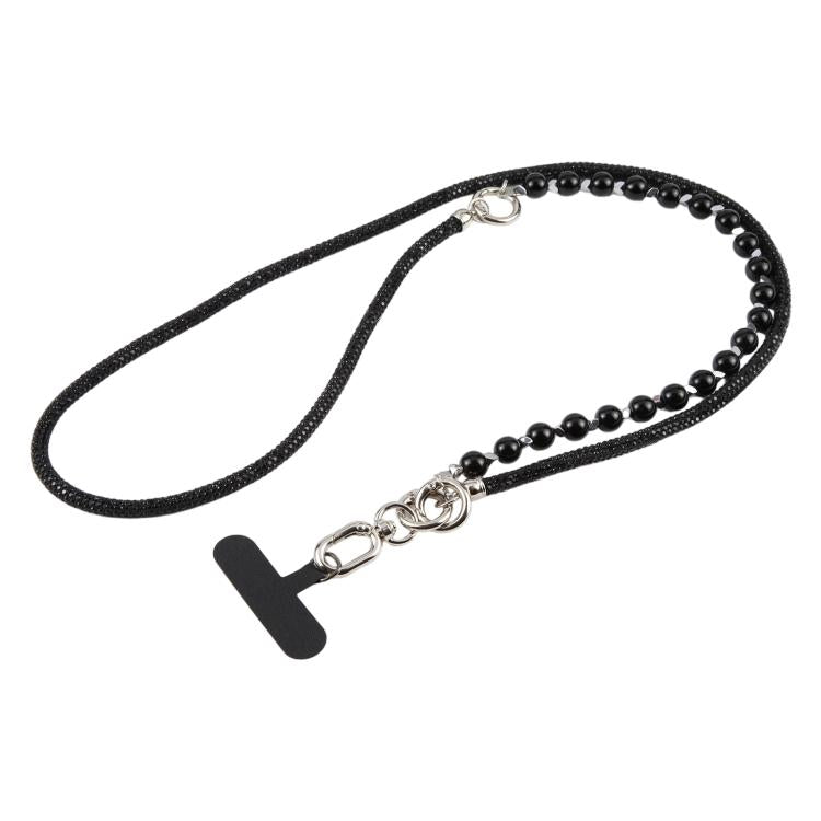 Sparkling Rhinestone Pearl Phone Lanyard with Detachable Crystal Beads