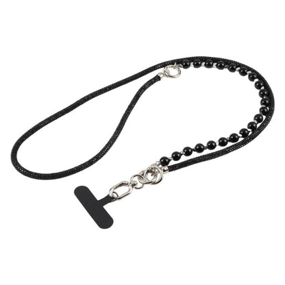 Sparkling Rhinestone Pearl Phone Lanyard with Detachable Crystal Beads