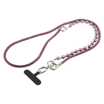 Sparkling Rhinestone Pearl Phone Lanyard with Detachable Crystal Beads