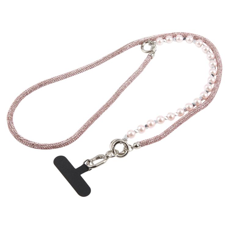 Sparkling Rhinestone Pearl Phone Lanyard with Detachable Crystal Beads