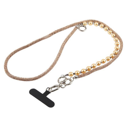 Sparkling Rhinestone Pearl Phone Lanyard with Detachable Crystal Beads