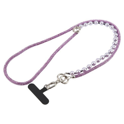 Sparkling Rhinestone Pearl Phone Lanyard with Detachable Crystal Beads