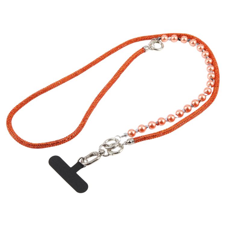 Sparkling Rhinestone Pearl Phone Lanyard with Detachable Crystal Beads