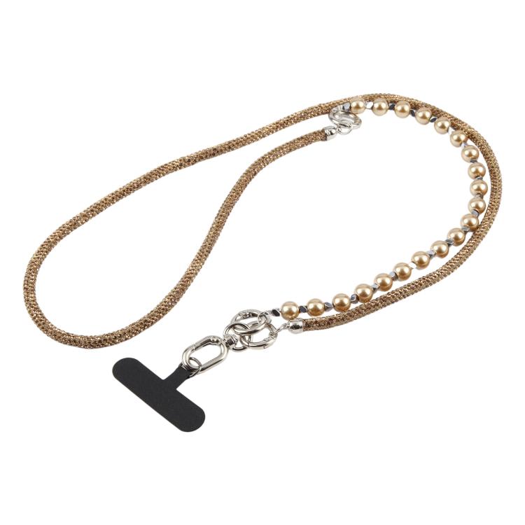 Sparkling Rhinestone Pearl Phone Lanyard with Detachable Crystal Beads