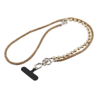 Sparkling Rhinestone Pearl Phone Lanyard with Detachable Crystal Beads