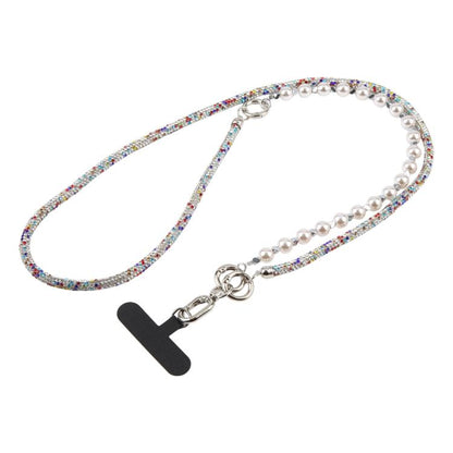 Sparkling Rhinestone Pearl Phone Lanyard with Detachable Crystal Beads