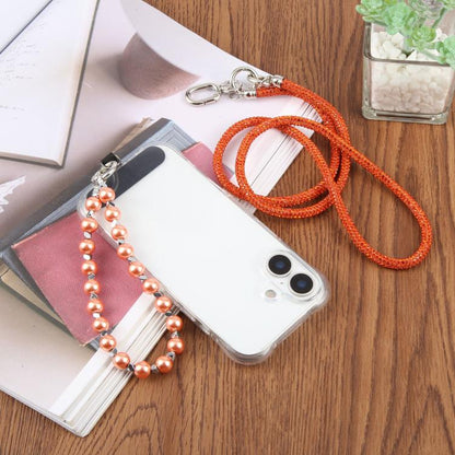 Sparkling Rhinestone Pearl Phone Lanyard with Detachable Crystal Beads