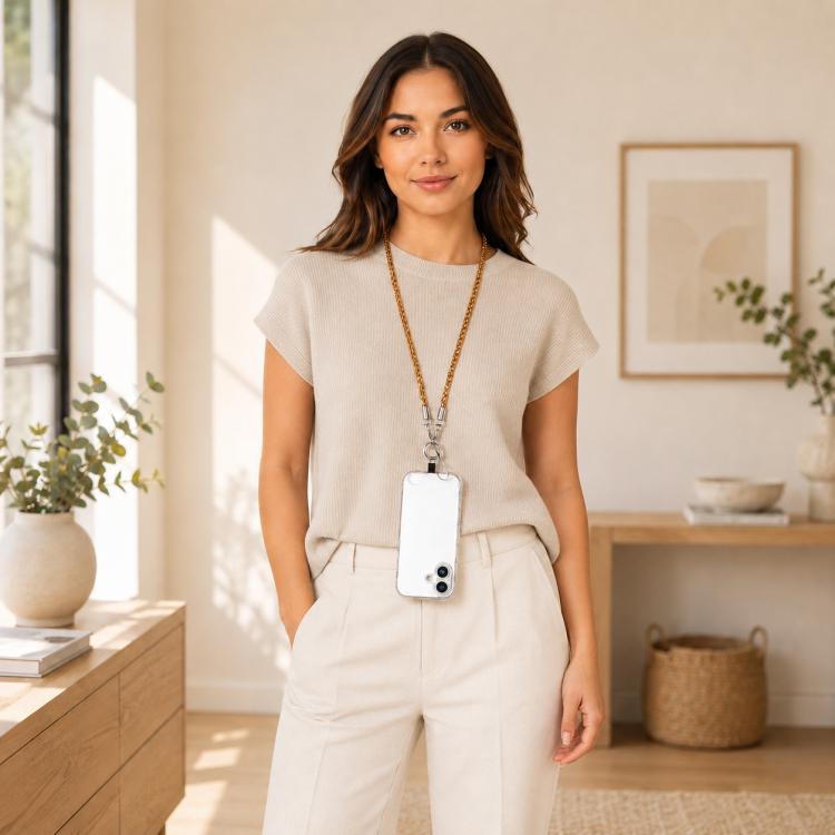 Flashing Square Phone Long Lanyard with Pad