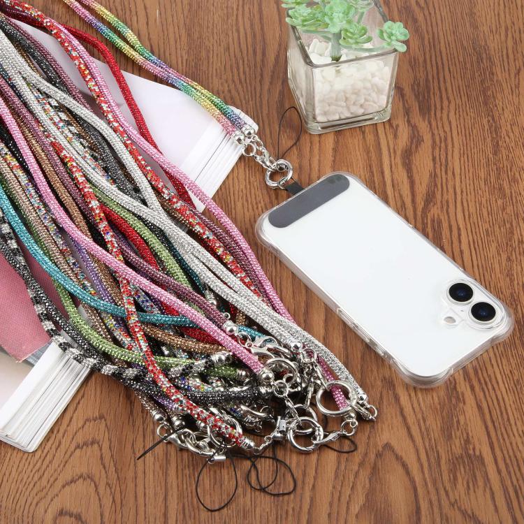 Sparkling Rhinestone Studded Long Phone Strap