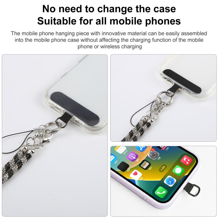 Sparkling Rhinestone Studded Long Phone Strap
