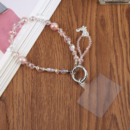 Diamond Heart Bow Phone Strap
