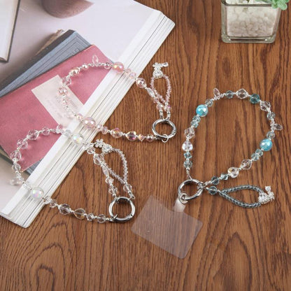 Diamond Heart Bow Phone Strap