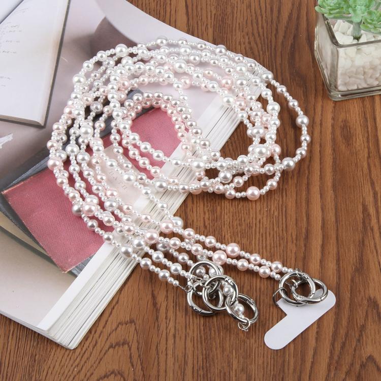 Glossy Pearl Phone Chain Crossbody Phone Lanyard with Tether Pad for Women Girls