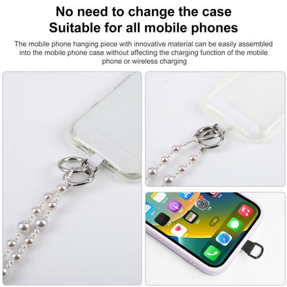 Glossy Pearl Phone Chain Crossbody Phone Lanyard with Tether Pad for Women Girls