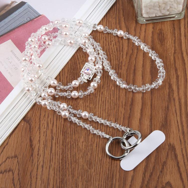 Perfume Bottle Beaded Phone Charm Crossbody Phone Lanyard with Tether Pad