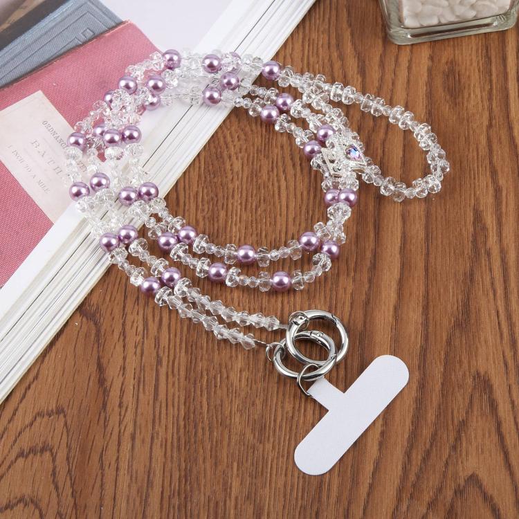 Perfume Bottle Beaded Phone Charm Crossbody Phone Lanyard with Tether Pad