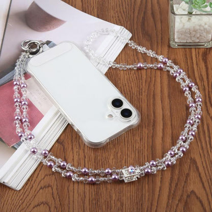 Perfume Bottle Beaded Phone Charm Crossbody Phone Lanyard with Tether Pad