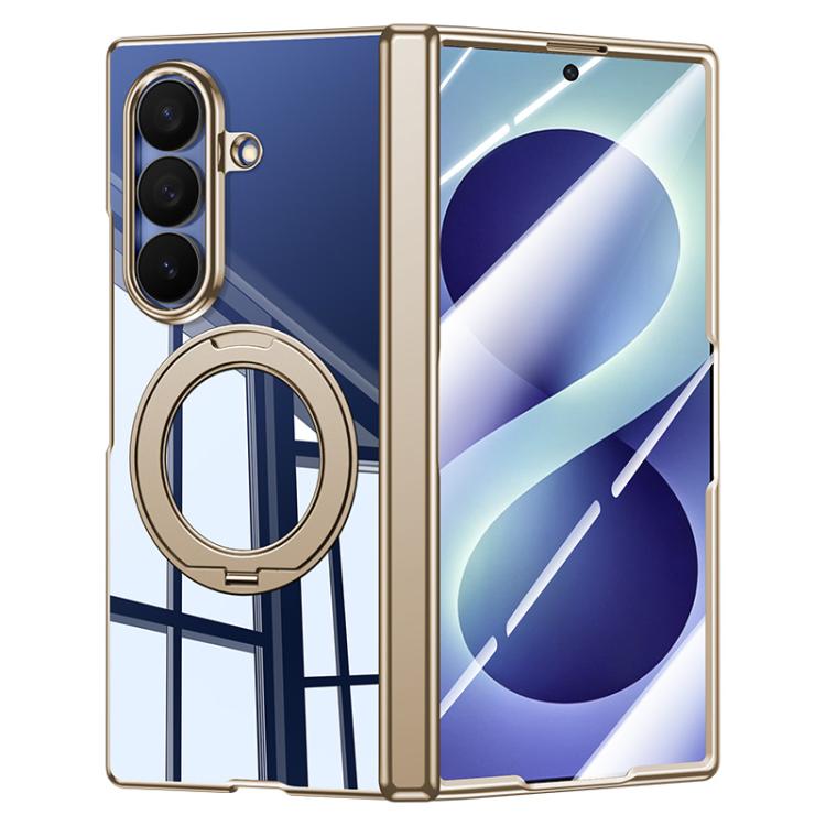 Electroplating Transparent Shockproof Phone Case With 360 Degree Holder, For Galaxy Z Fold8 5G, For Galaxy Z Fold8 Ultra 5G, For Galaxy Z Flip8 5G