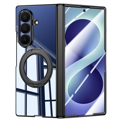 Electroplating Transparent Shockproof Phone Case With 360 Degree Holder, For Galaxy Z Fold8 5G, For Galaxy Z Fold8 Ultra 5G, For Galaxy Z Flip8 5G