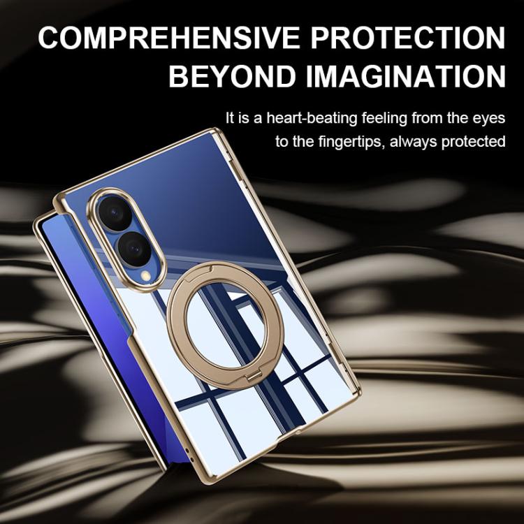 Electroplating Transparent Shockproof Phone Case With 360 Degree Holder, For Galaxy Z Fold8 5G, For Galaxy Z Fold8 Ultra 5G, For Galaxy Z Flip8 5G