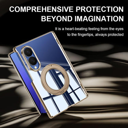 Electroplating Transparent Shockproof Phone Case With 360 Degree Holder, For Galaxy Z Fold8 5G, For Galaxy Z Fold8 Ultra 5G, For Galaxy Z Flip8 5G