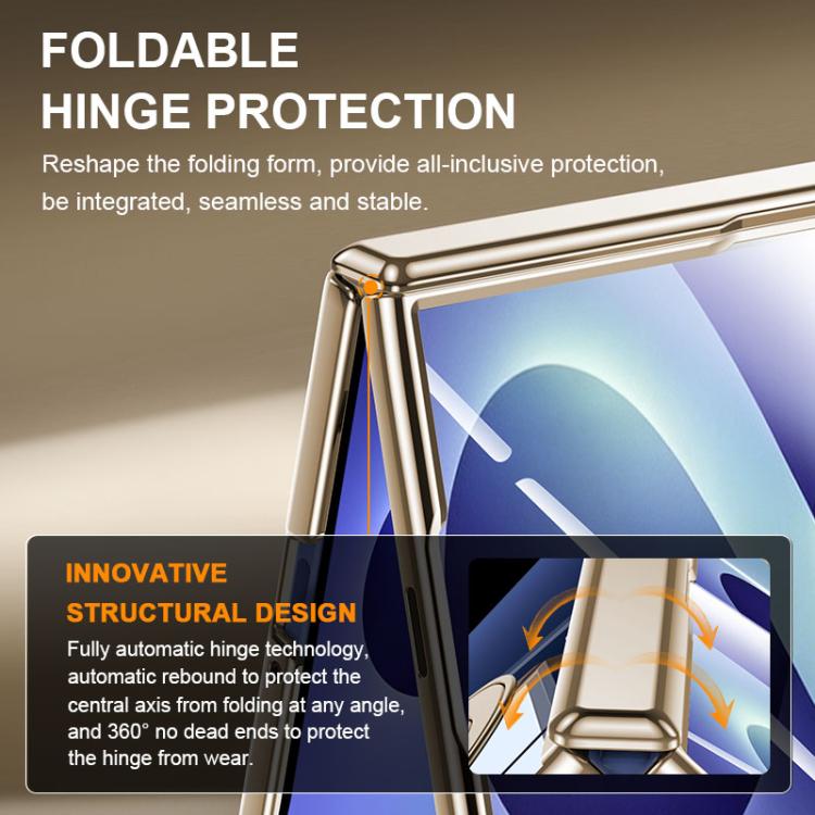 Electroplating Transparent Shockproof Phone Case With 360 Degree Holder, For Galaxy Z Fold8 5G, For Galaxy Z Fold8 Ultra 5G, For Galaxy Z Flip8 5G