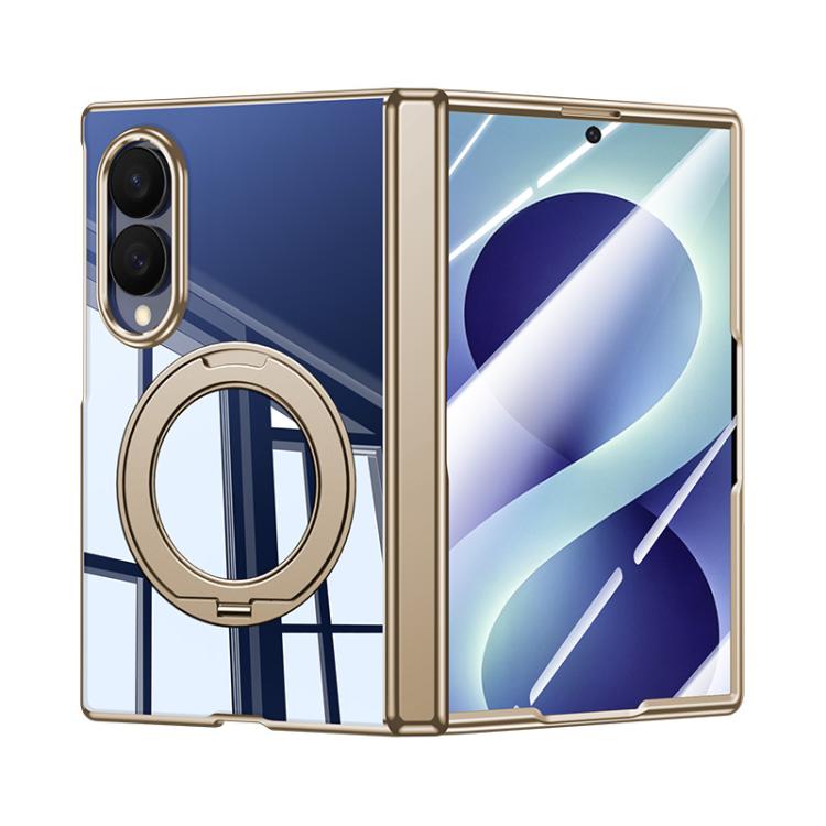 Electroplating Transparent Shockproof Phone Case With 360 Degree Holder, For Galaxy Z Fold8 5G, For Galaxy Z Fold8 Ultra 5G, For Galaxy Z Flip8 5G