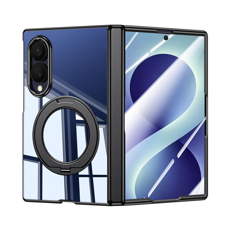 Electroplating Transparent Shockproof Phone Case With 360 Degree Holder, For Galaxy Z Fold8 5G, For Galaxy Z Fold8 Ultra 5G, For Galaxy Z Flip8 5G