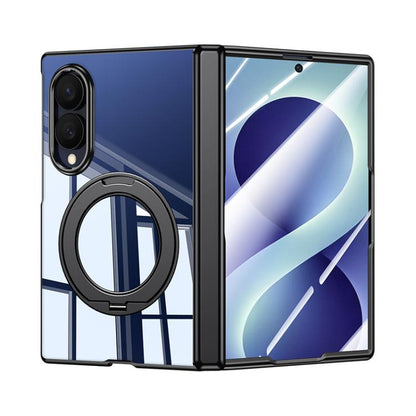 Electroplating Transparent Shockproof Phone Case With 360 Degree Holder, For Galaxy Z Fold8 5G, For Galaxy Z Fold8 Ultra 5G, For Galaxy Z Flip8 5G