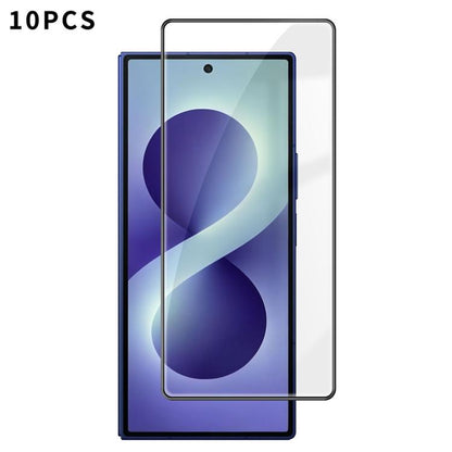 Kalebol 10pcs High-Aluminum Screen-Printed Full-Coverage Anti-Fingerprint Black-Bordered HD Tempered Glass Film, For Galaxy Z Fold8 5G Outer Screen, For Galaxy Z Fold8 Ultra 5G Outer Screen, For Galaxy Z Flip8 5G Outer Screen